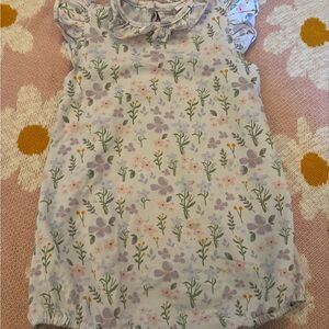 Floral Baby bubble with Ruffled Collar